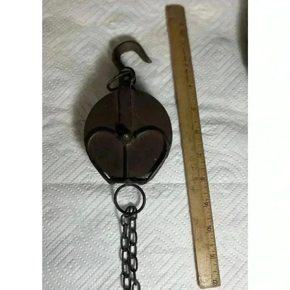 Metal pulley with hook Farmhouse Decor New